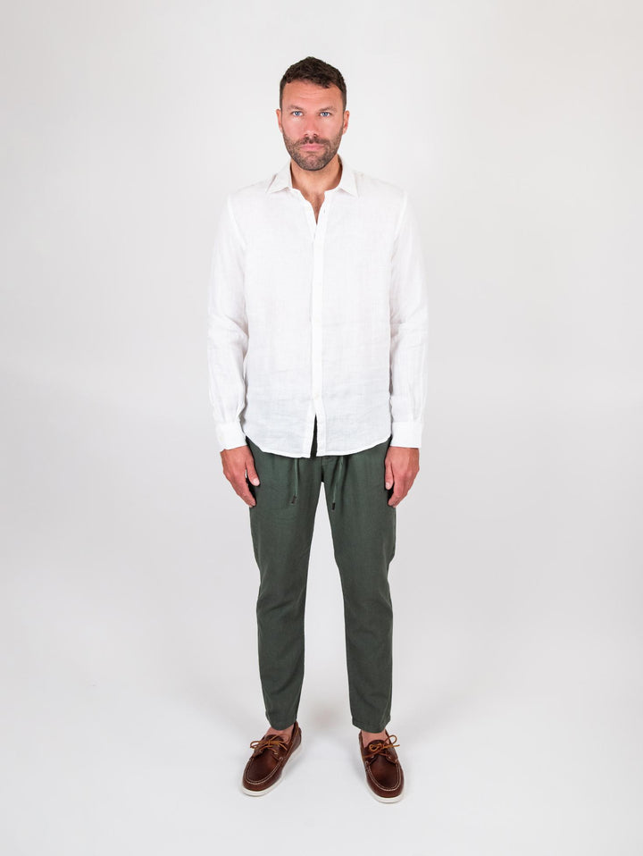 Camicia in lino bianco