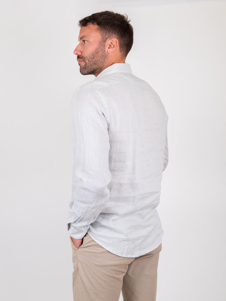 Camicia in lino grigio chiaro