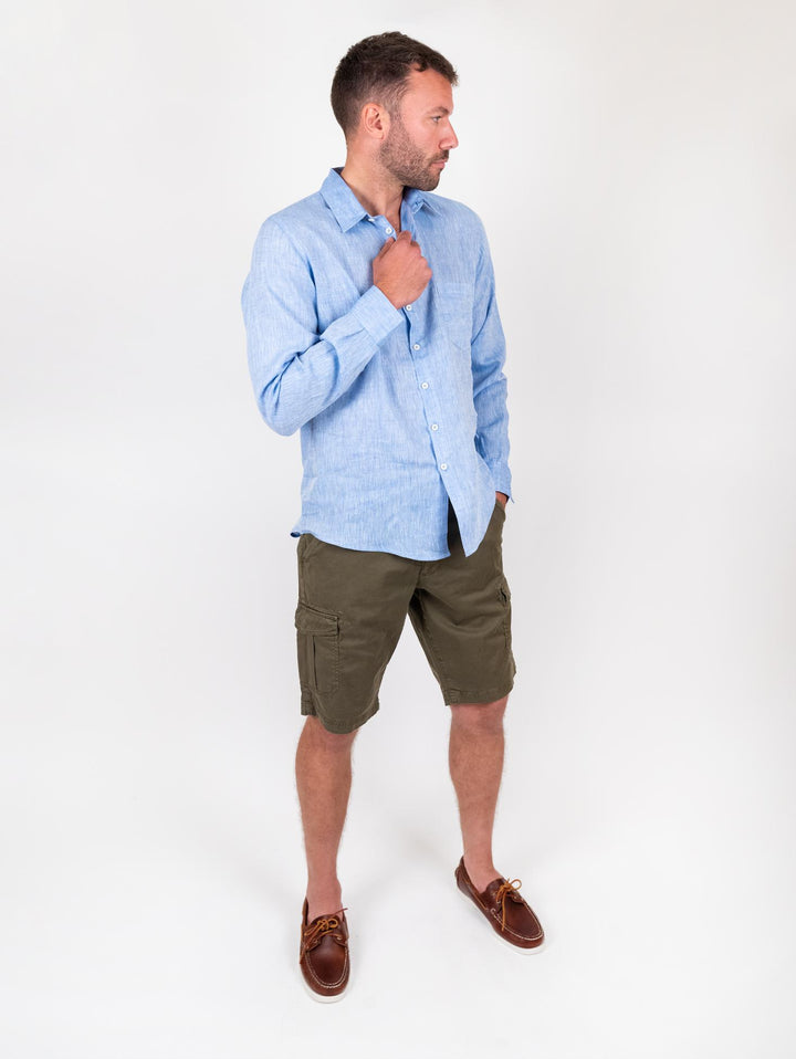 Camicia in lino positano azzurra