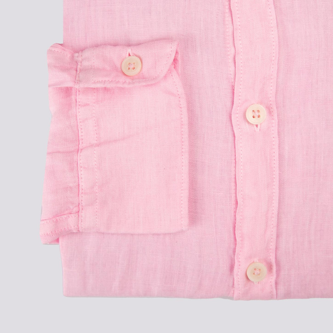 Camicia in lino rosa