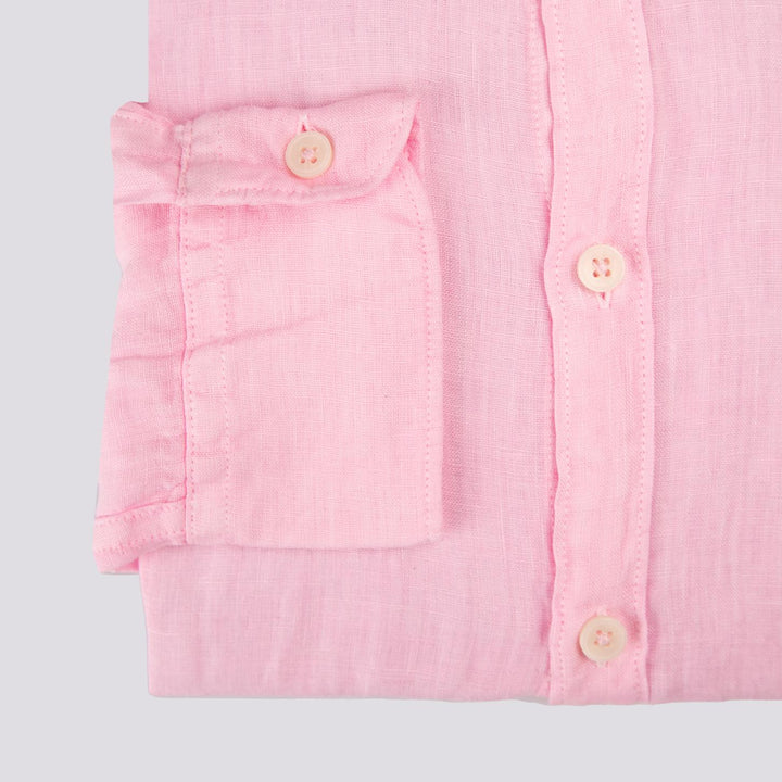 Camicia in lino rosa