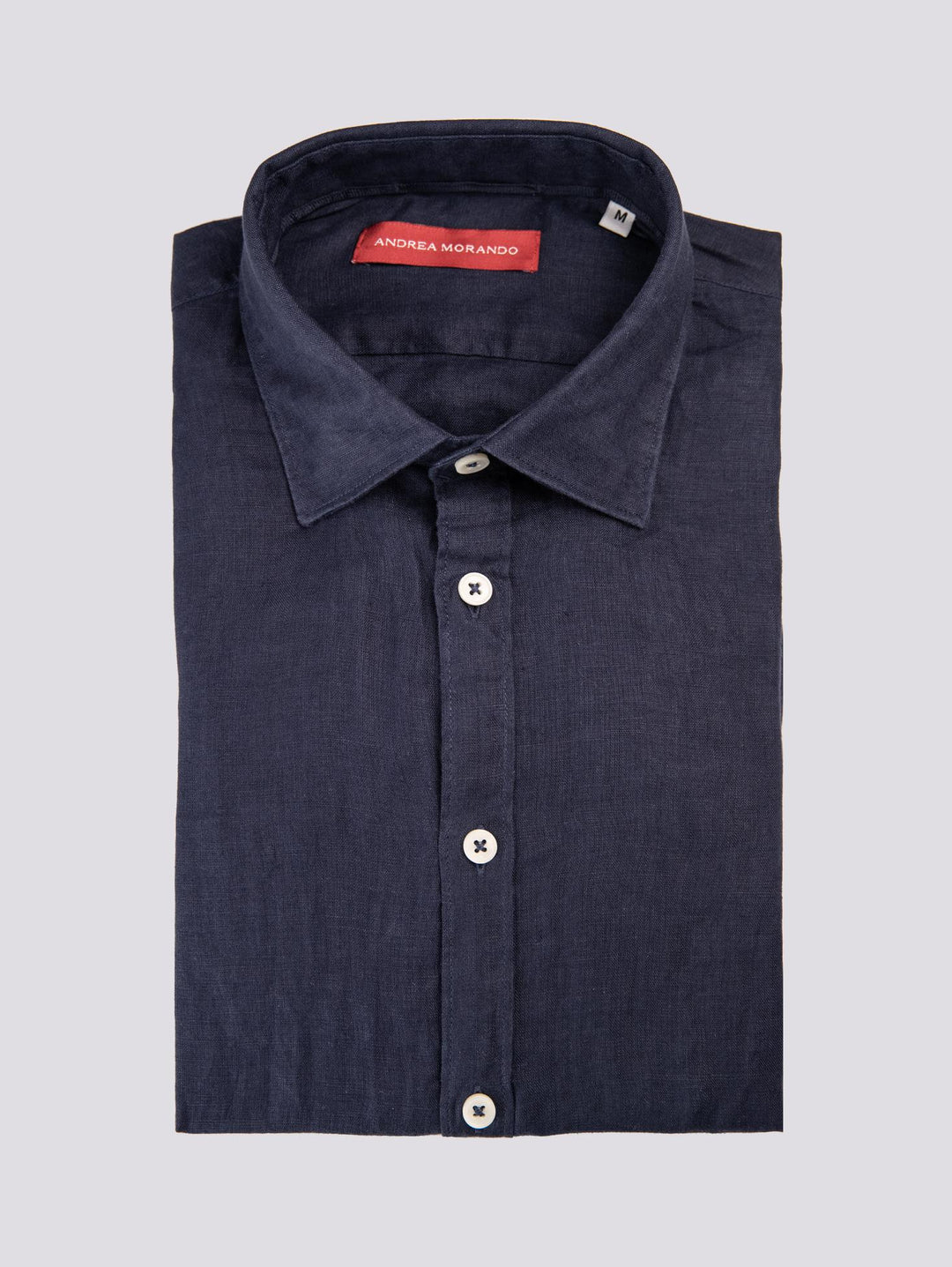 Camicia in lino tinto in capo color navy