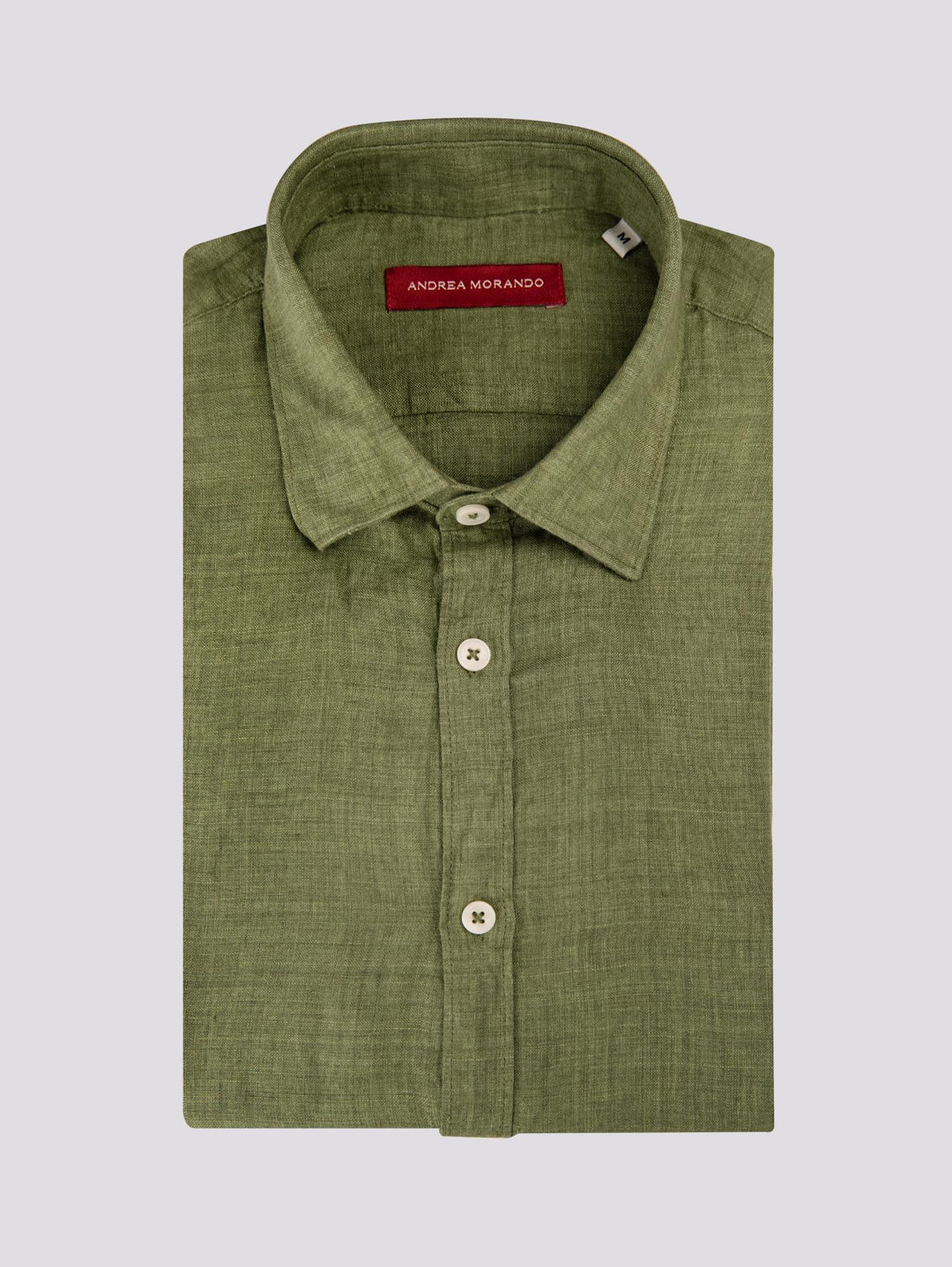 Camicia in lino verde delavè