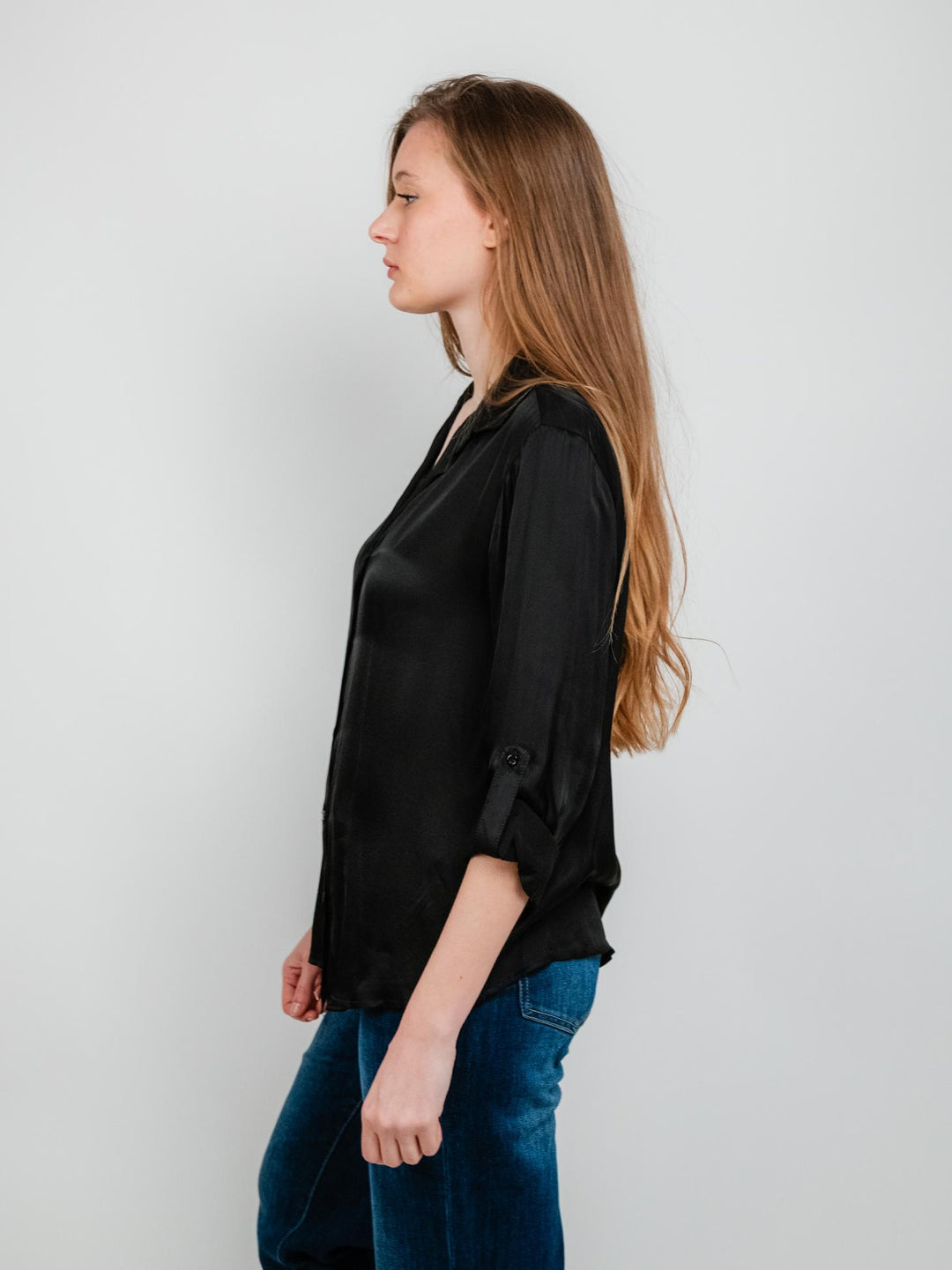 Camicia in raso nera