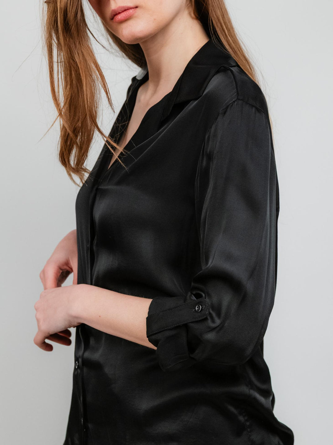 Camicia in raso nera