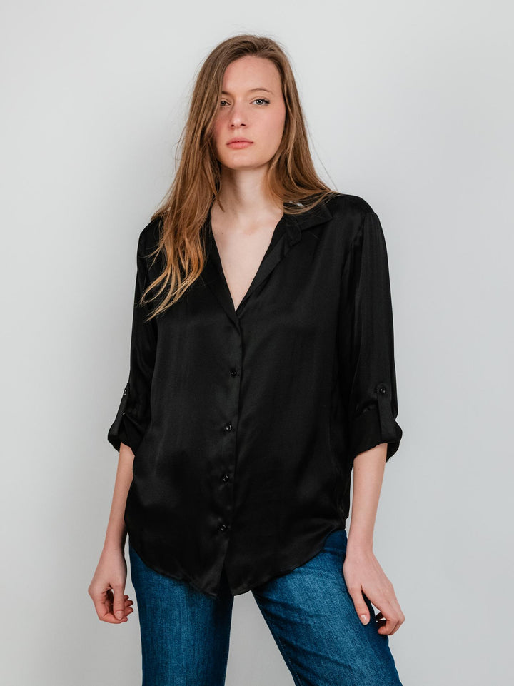 Camicia in raso nera