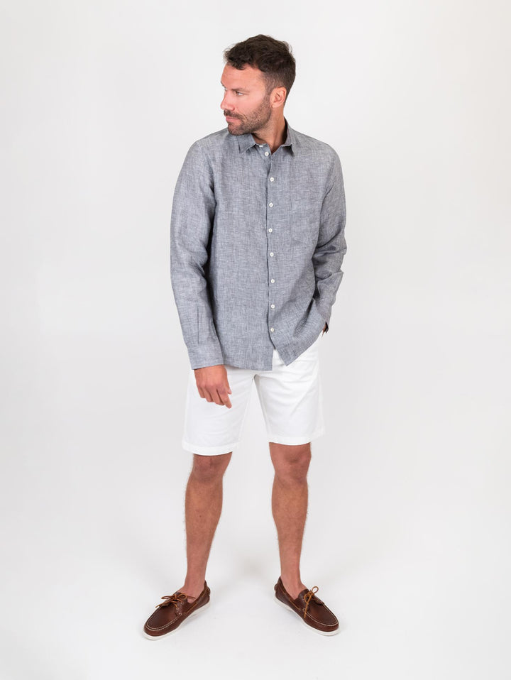 Camicia lino positano grigia