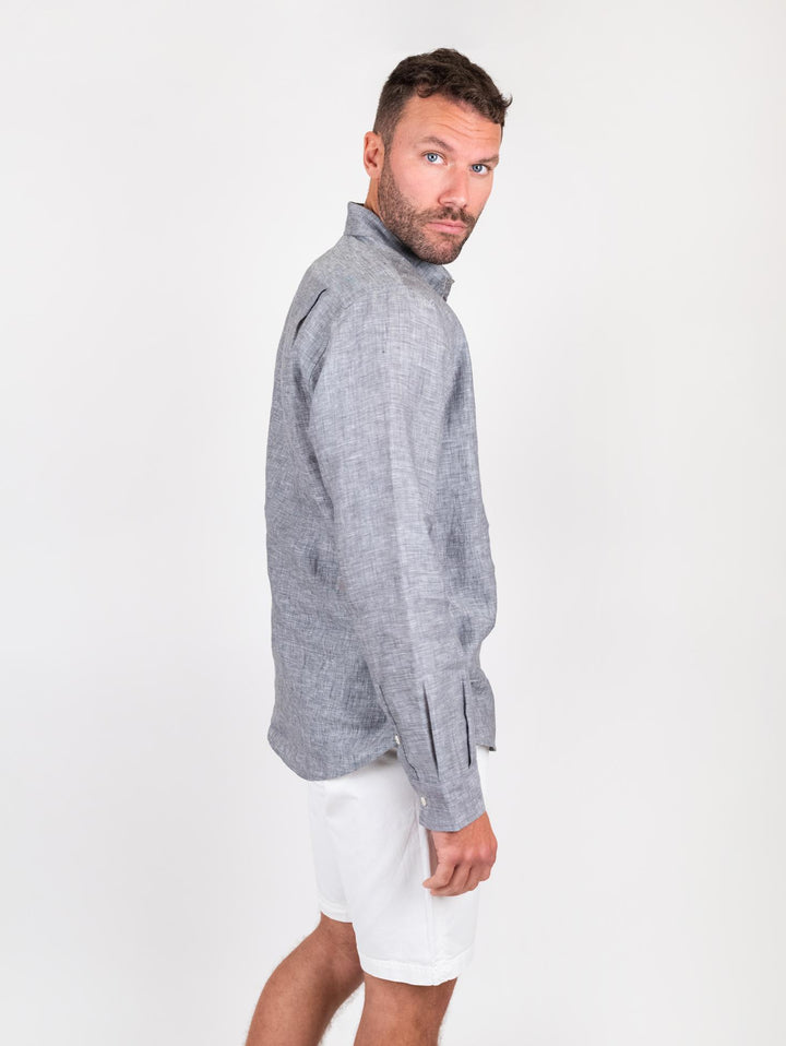 Camicia lino positano grigia