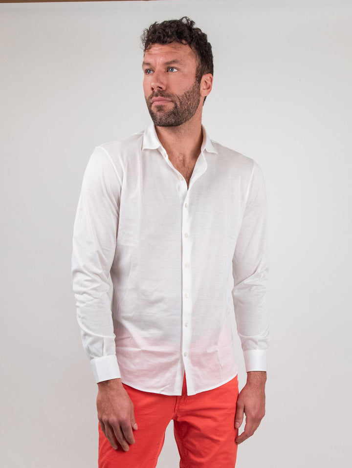 Camicia polo in cotone bianca
