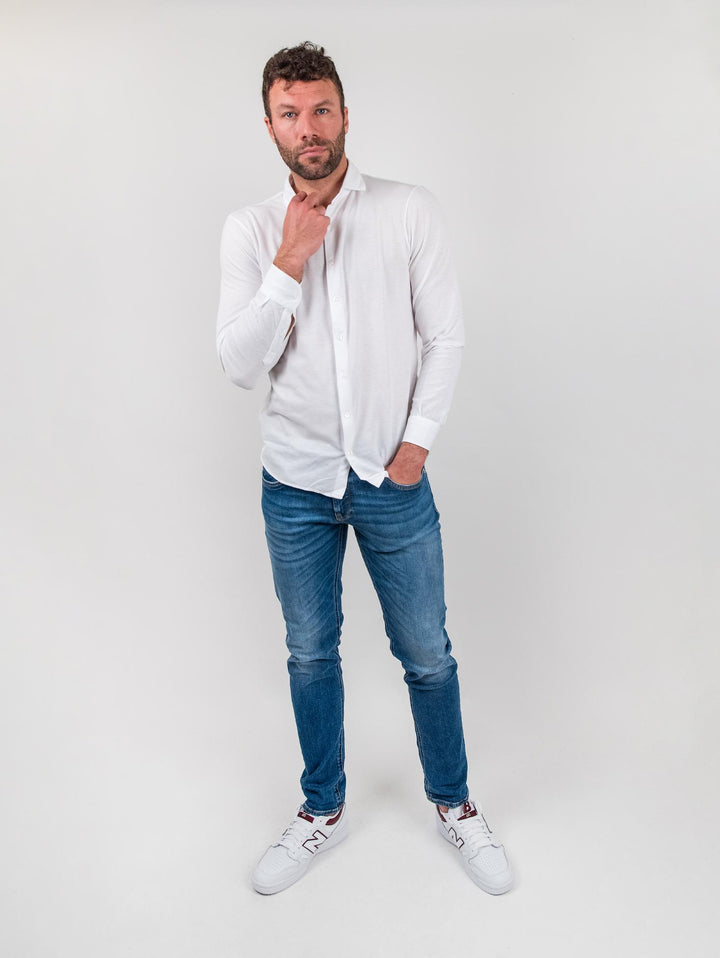 Camicia polo in cotone bianca