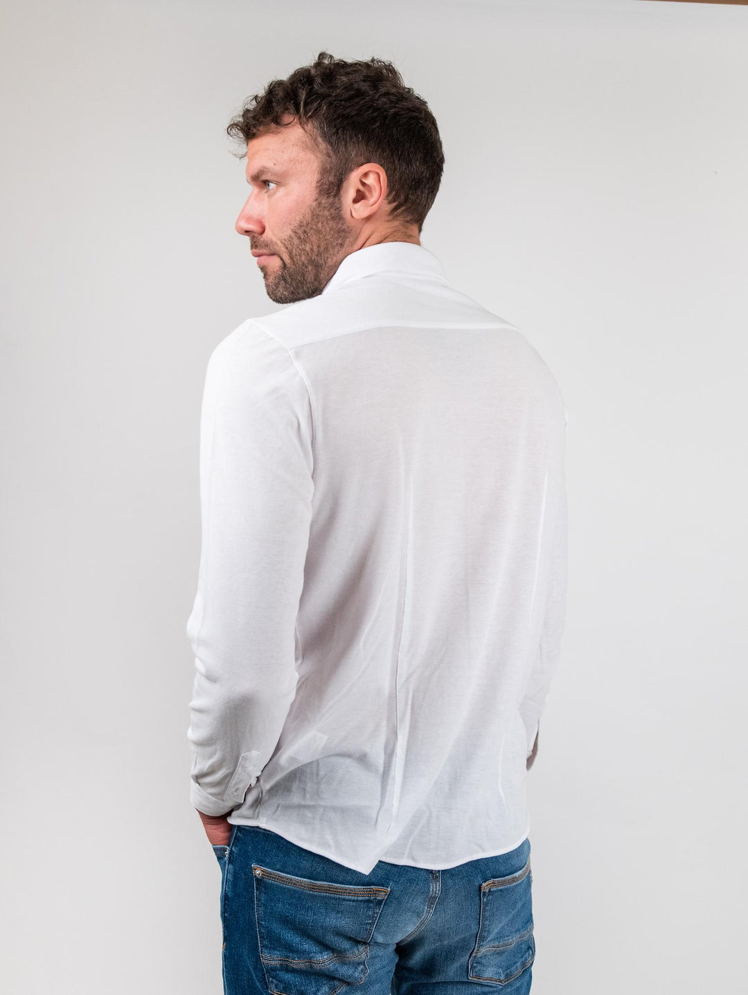 Camicia polo in cotone bianca