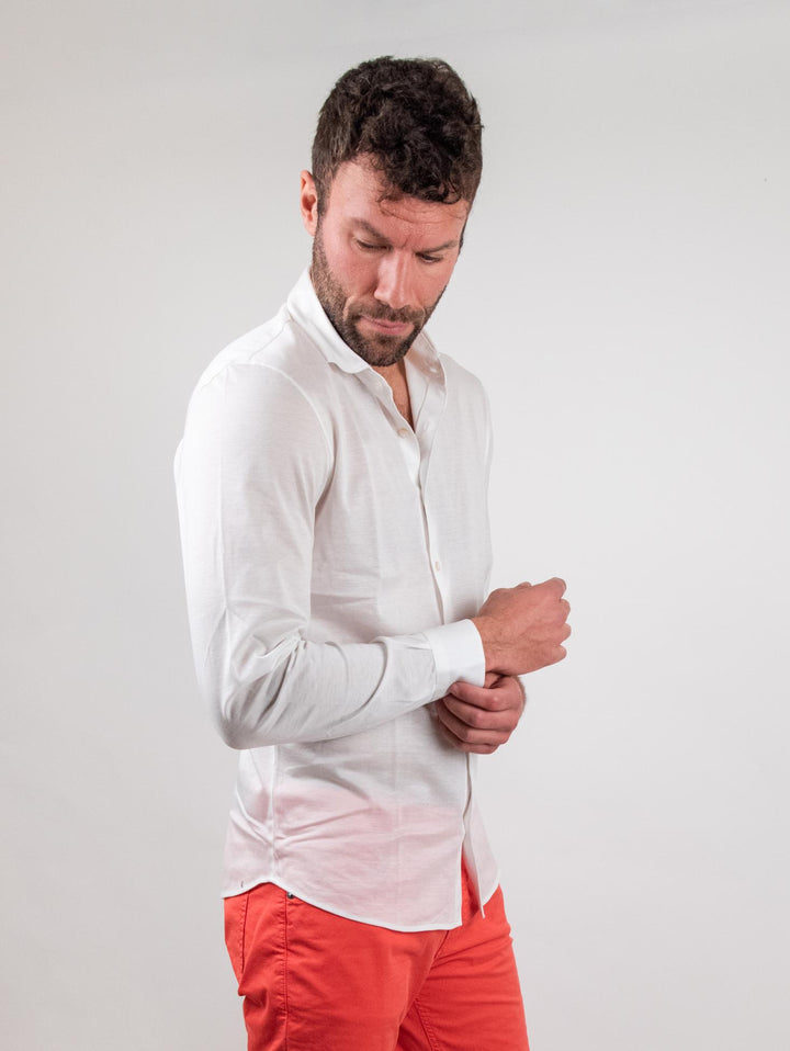 Camicia polo in cotone bianca
