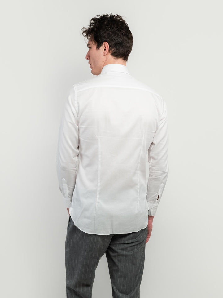 Camicia slim fit in cotone bianca con microspiga