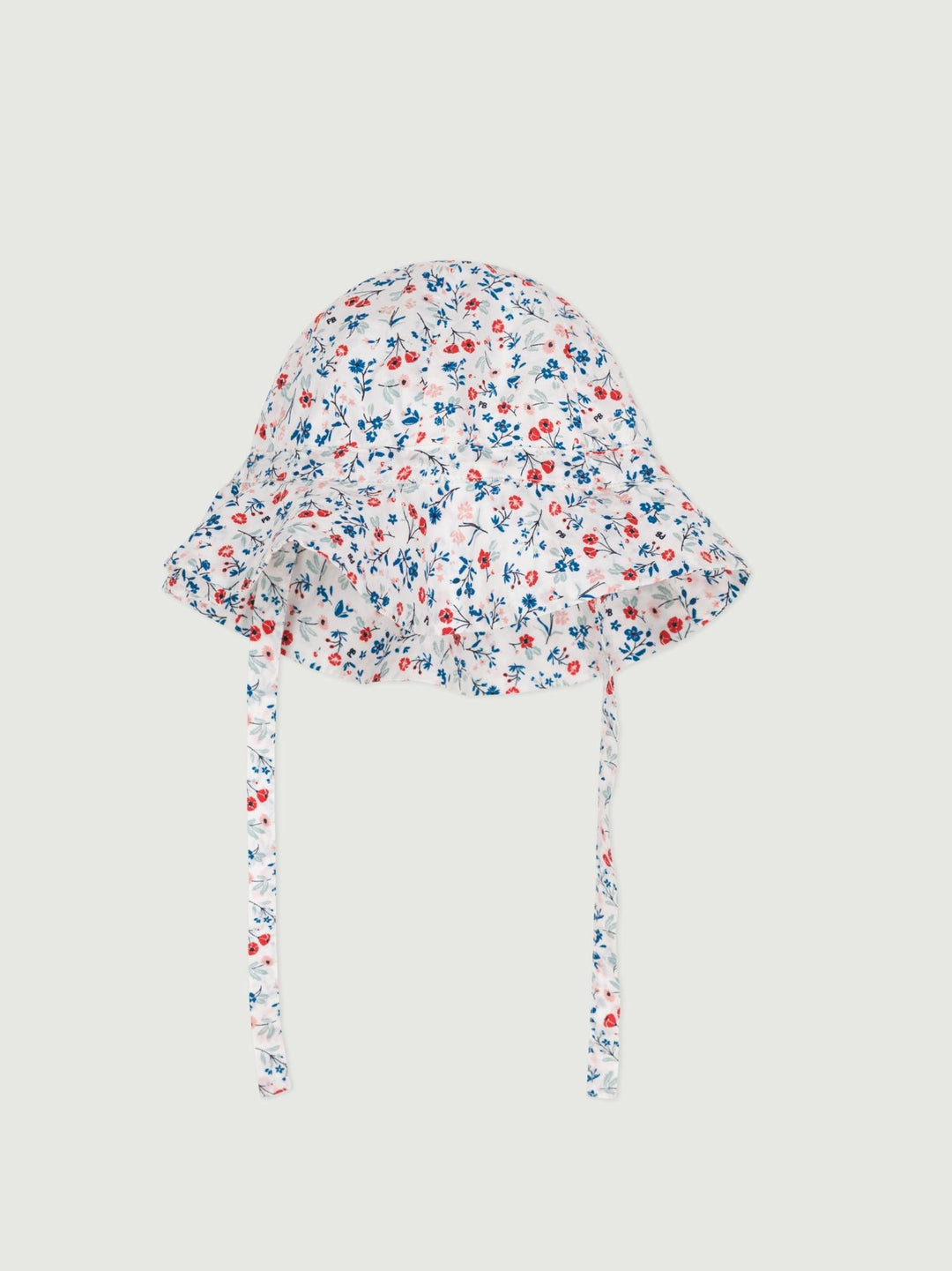 Cappellino con laccetti e stampa a fiori