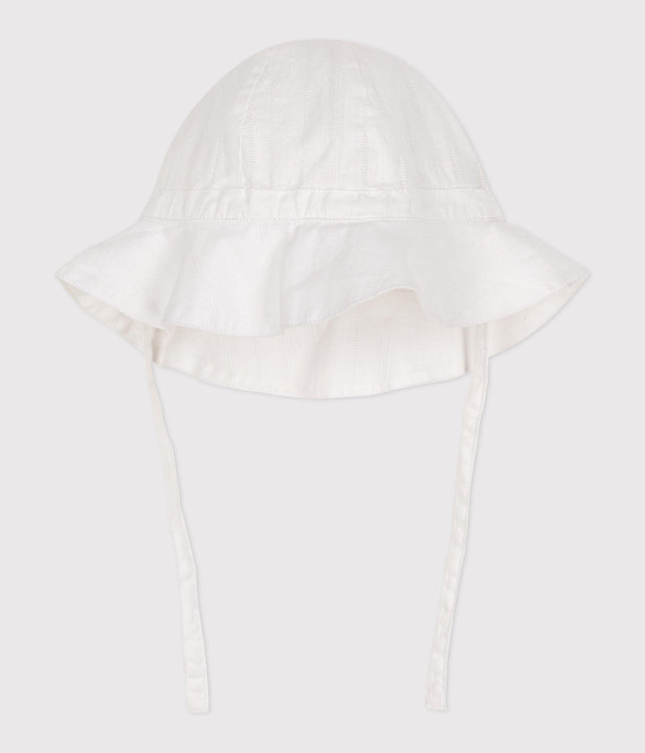 Cappellino in popeline tinta unita per neonata
