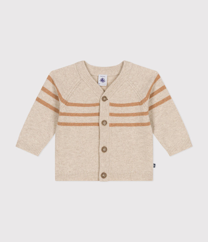 Cardigan in maglia misto lana beige