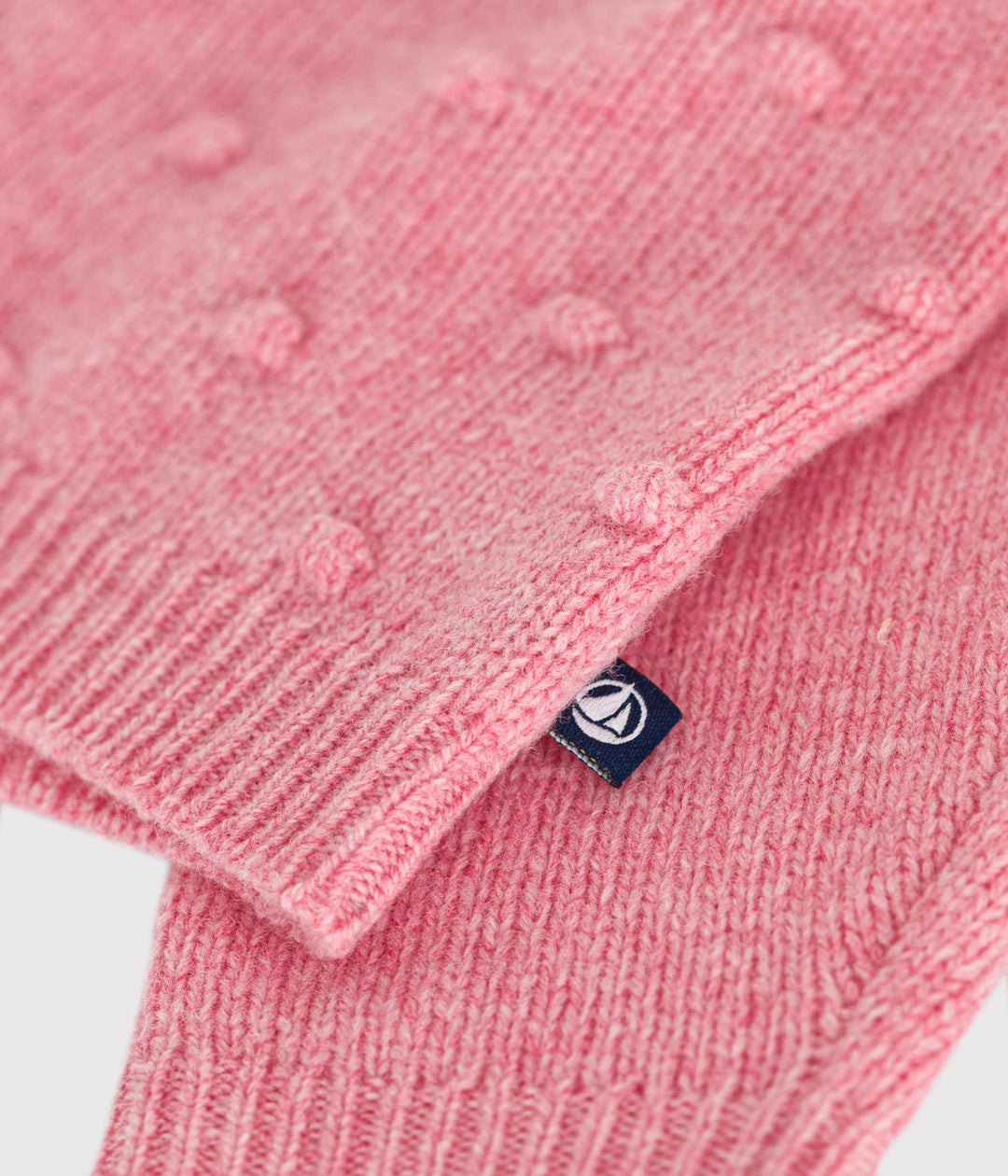 Cardigan in maglia misto lana rosa