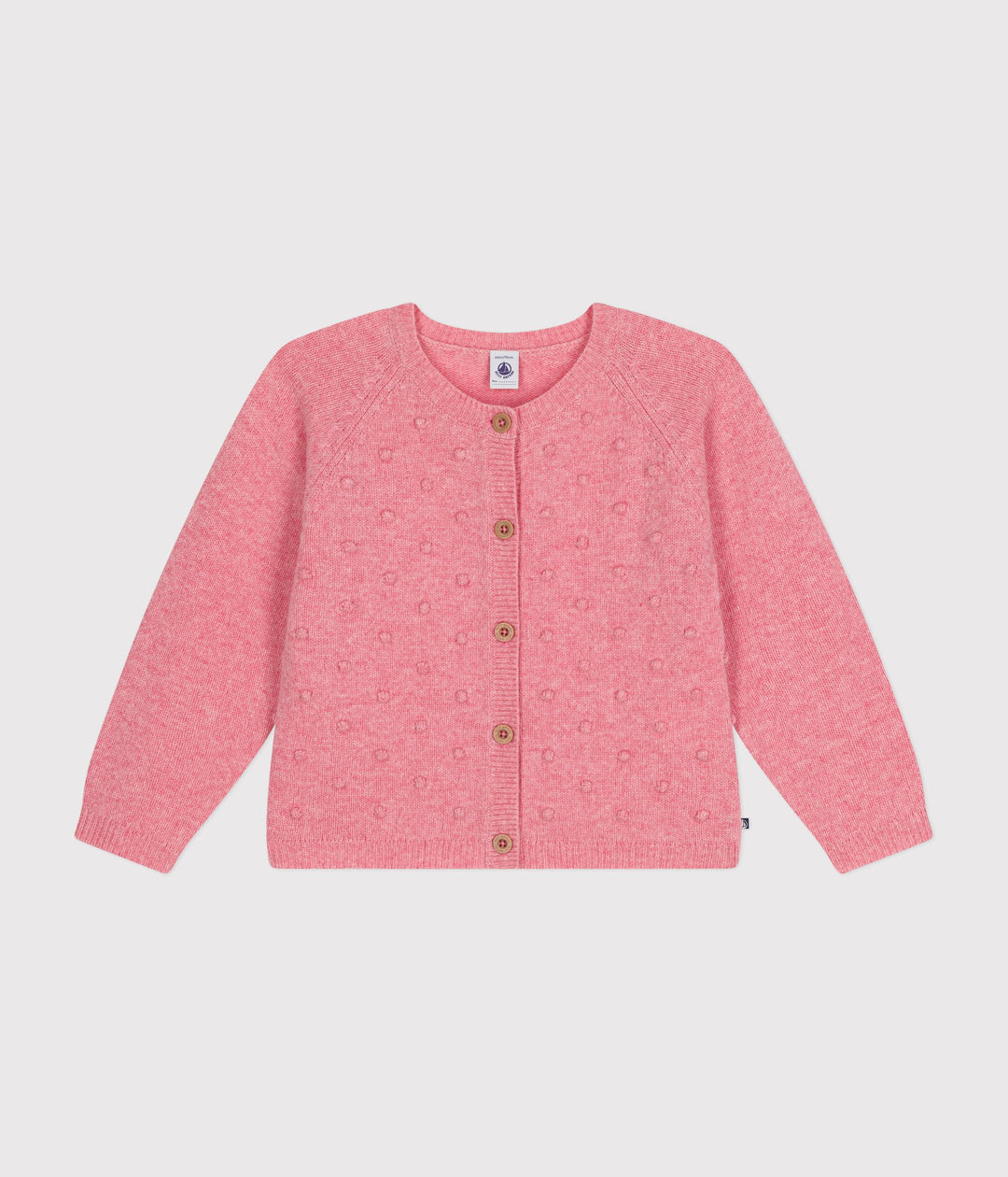 Cardigan in maglia rosa con lana bambina
