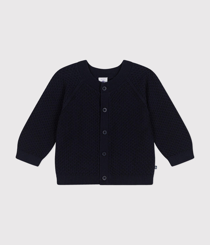 Cardigan in tricot di cotone bebè