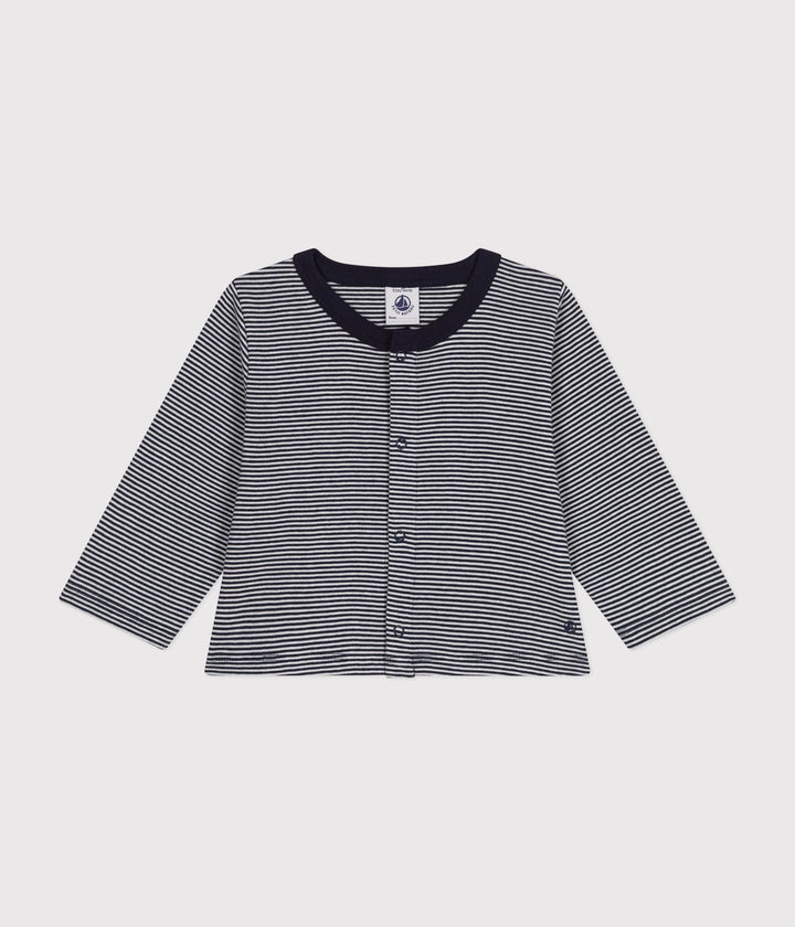 Cardigan in tubique a righe per bebè