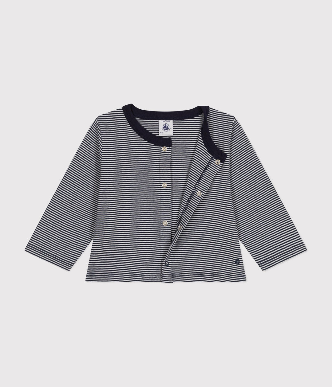 Cardigan in tubique a righe per bebè