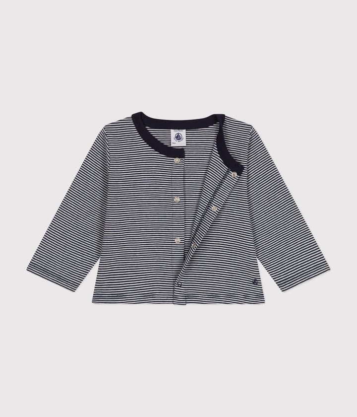 Cardigan in tubique a righe per bebè