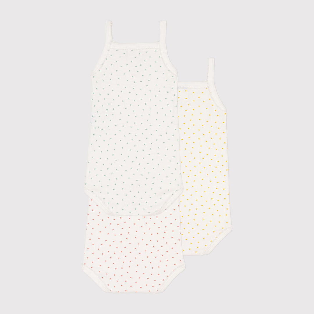 Confezione Da 3 Body A Cuori Con Spalline In Cotone