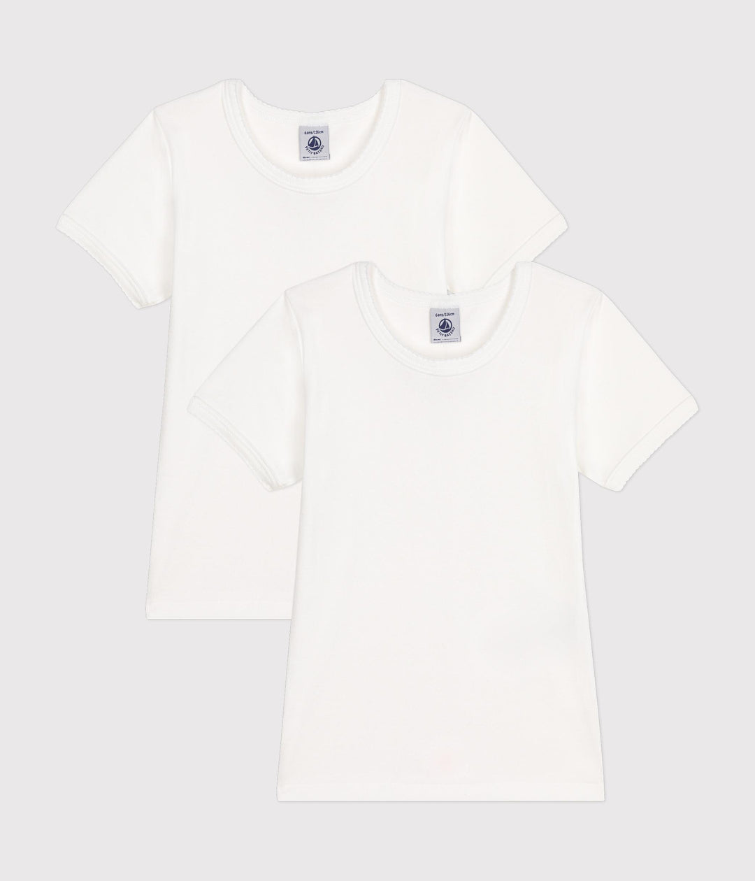 Confezione da 2 t-shirt bianche manica corta bambina