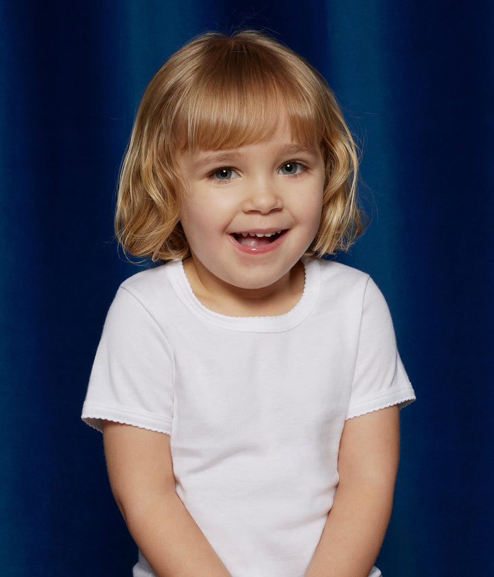 Confezione da 2 t-shirt bianche manica corta bambina