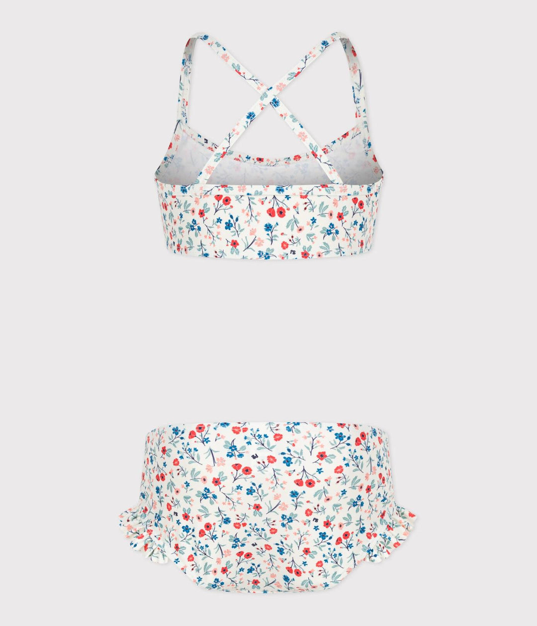 Costume da bagno 2 pezzi a fiori bambina