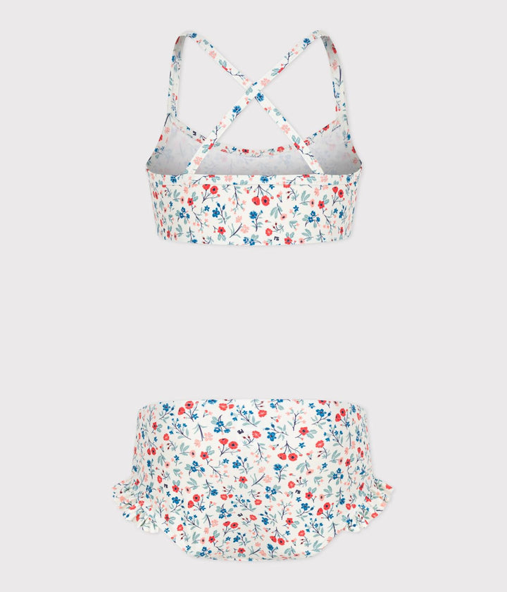 Costume da bagno 2 pezzi a fiori bambina