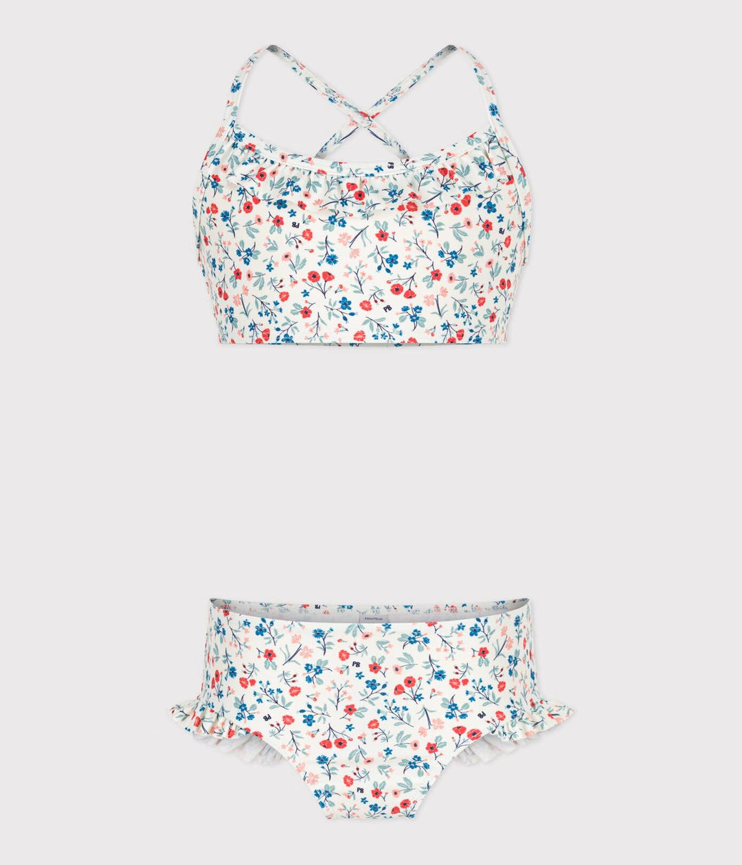 Costume da bagno 2 pezzi a fiori bambina