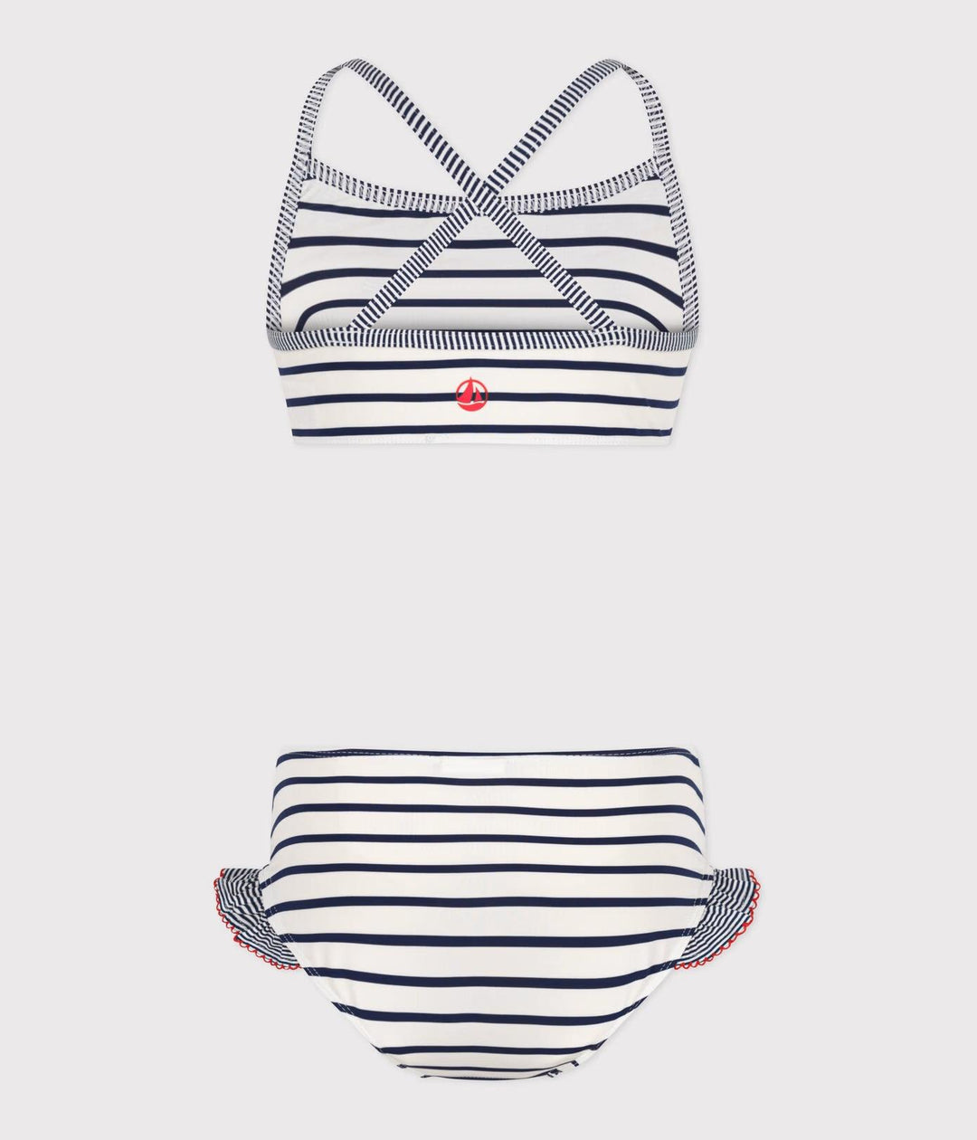 Costume da bagno a 2 pezzi a righe bambina