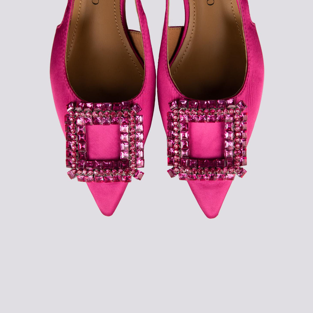 DECOLLETE FUCSIA CON FIBBIA STRASS