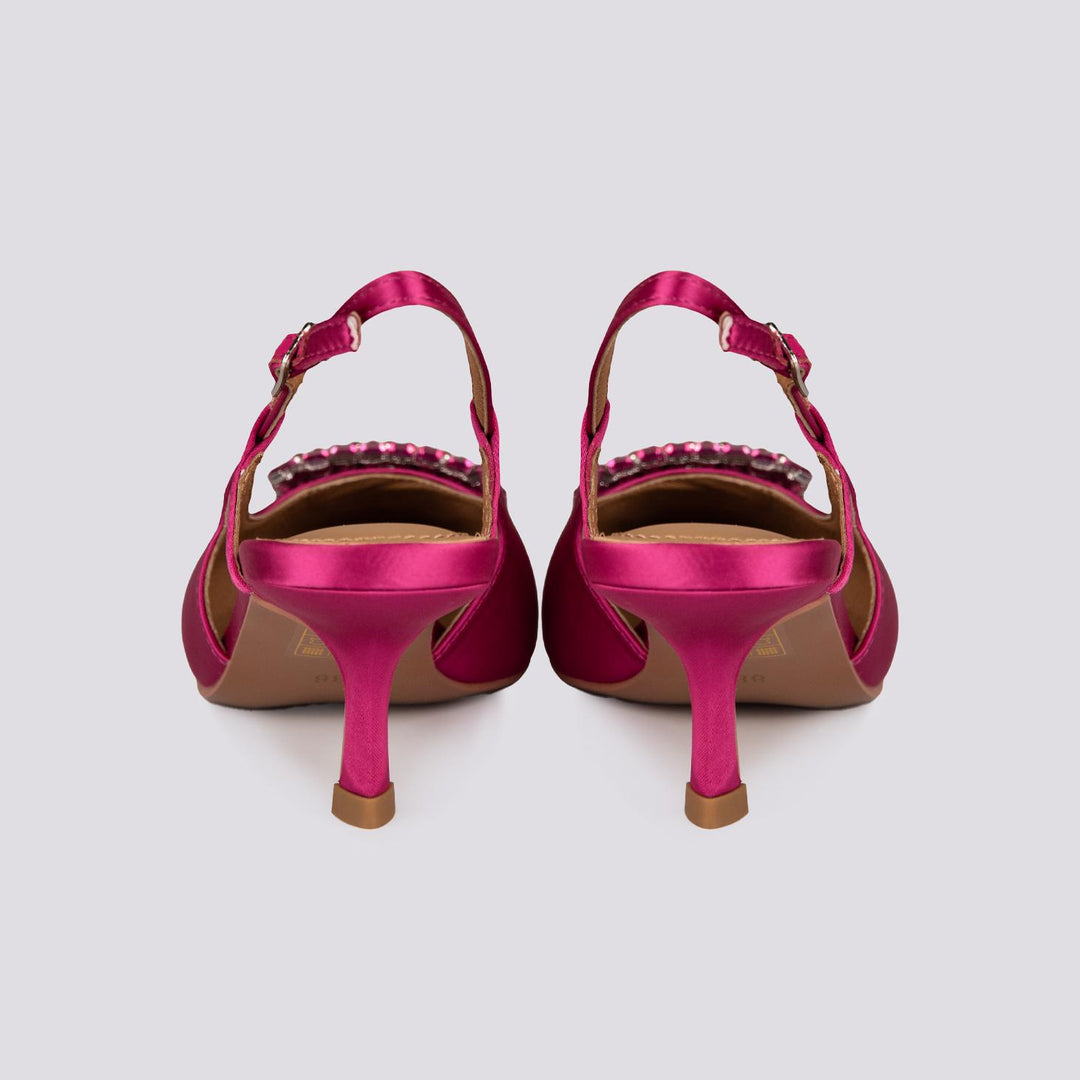 DECOLLETE FUCSIA CON FIBBIA STRASS