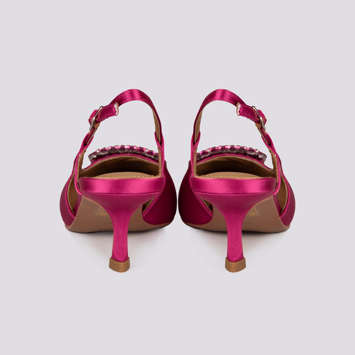 DECOLLETE FUCSIA CON FIBBIA STRASS