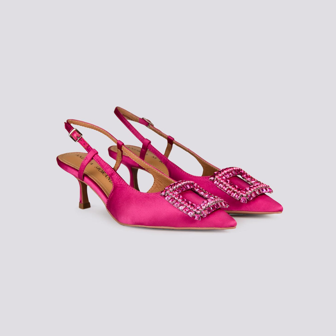 DECOLLETE FUCSIA CON FIBBIA STRASS