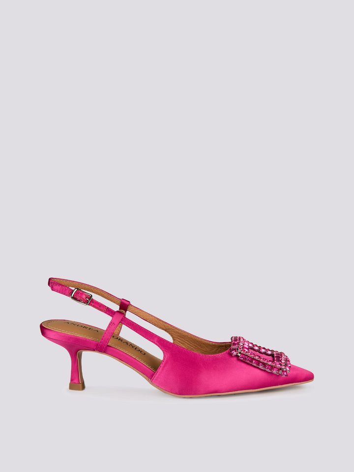 DECOLLETE FUCSIA CON FIBBIA STRASS