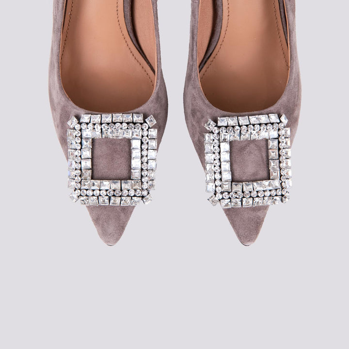 DECOLLETE GIOIELLO IN CAMOSCIO GRIGIO