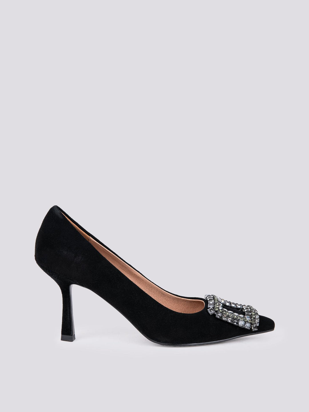 DECOLLETE GIOIELLO IN CAMOSCIO NERO