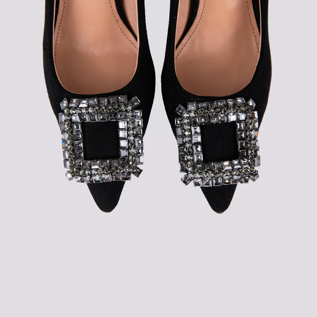 DECOLLETE GIOIELLO IN CAMOSCIO NERO