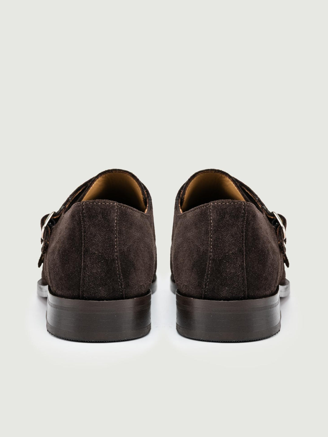 DOPPIA FIBBIA IN PELLE SCAMOSCIATA MARRONE