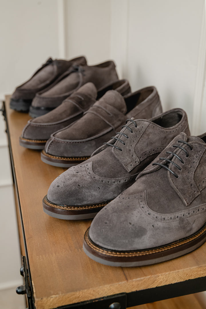 STRINGATA IN PELLE SCAMOSCIATA COLOR PEPE CON CARRARMATO