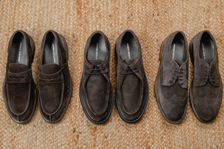 STRINGATA IN PELLE SCAMOSCIATA COLOR PEPE CON CARRARMATO