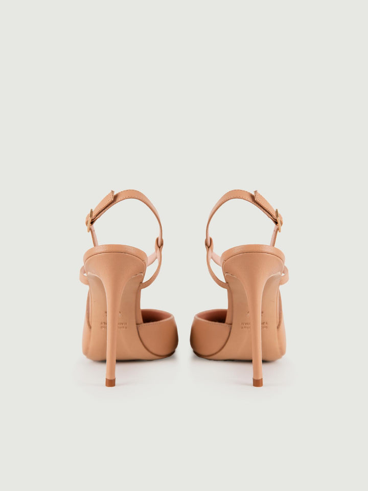Decollètè slingback con listino nude