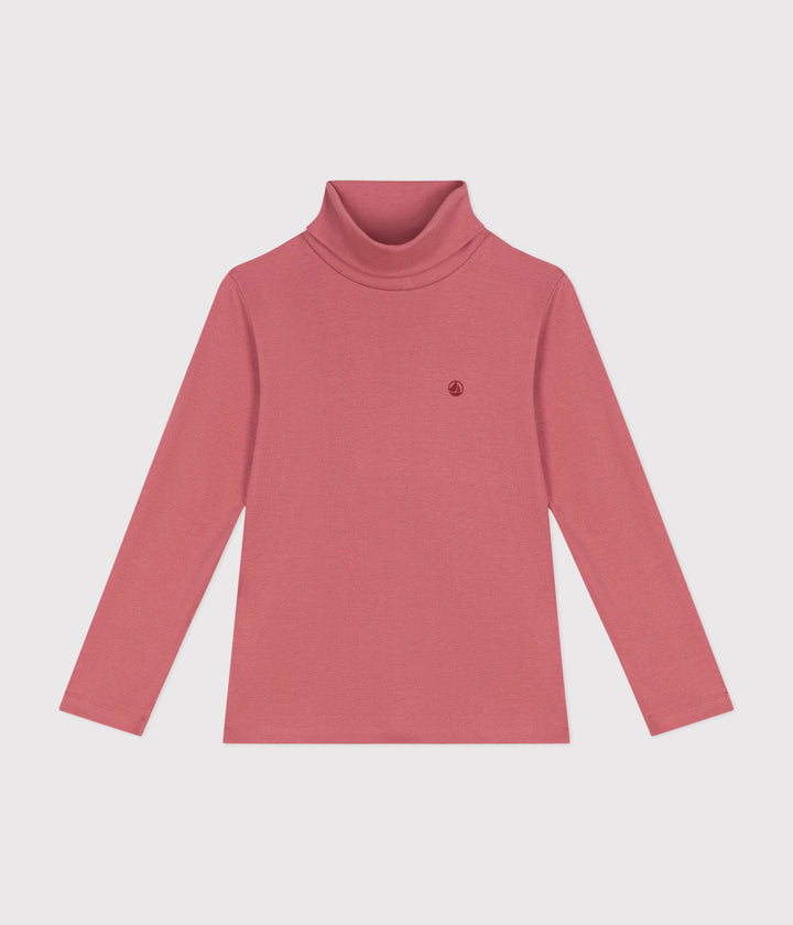 Dolcevita a collo alto rosa in cotone unisex