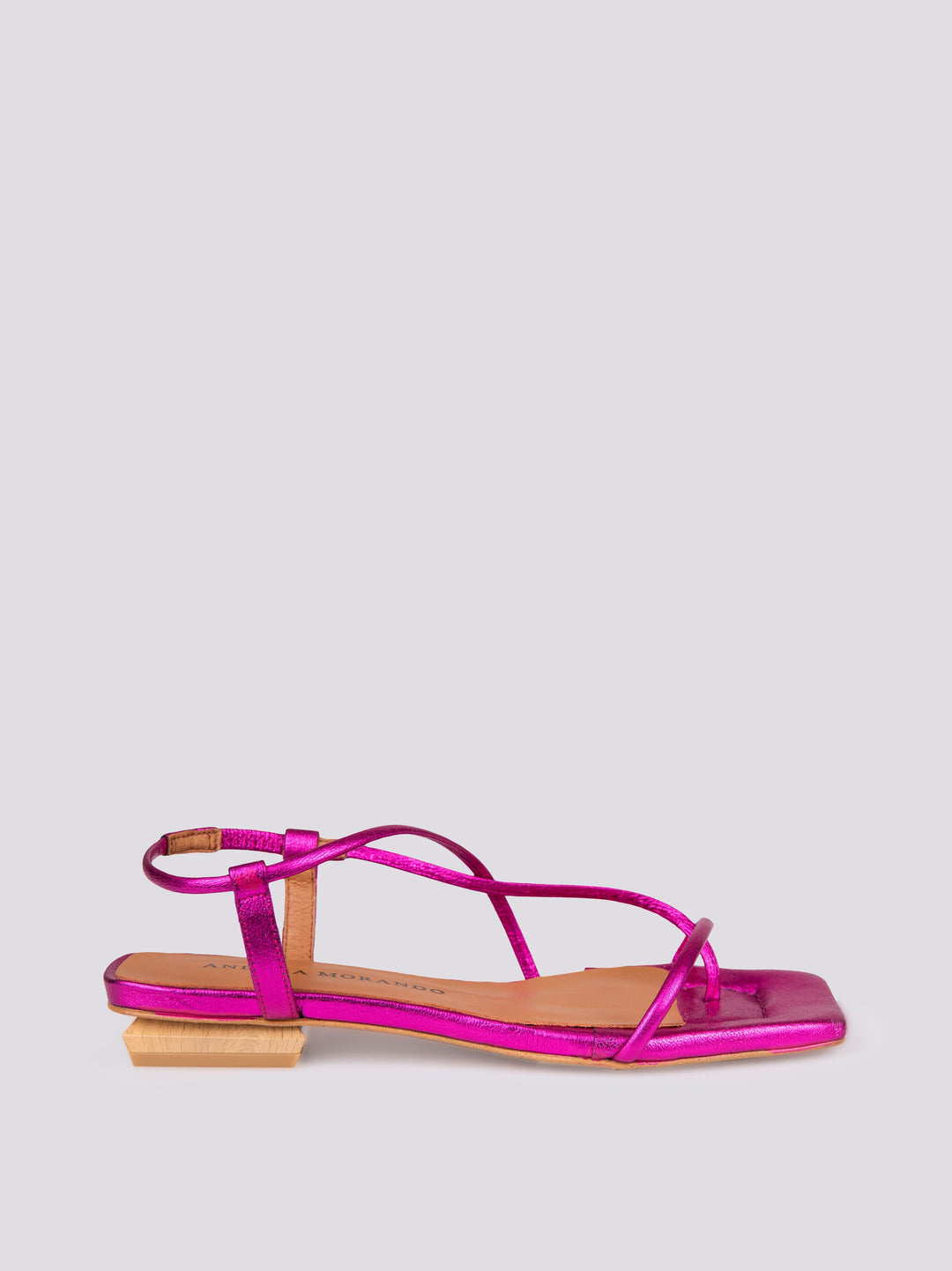SANDALO INFRADITO SATINATO 22060 FUCSIA ANDREA MORANDO 