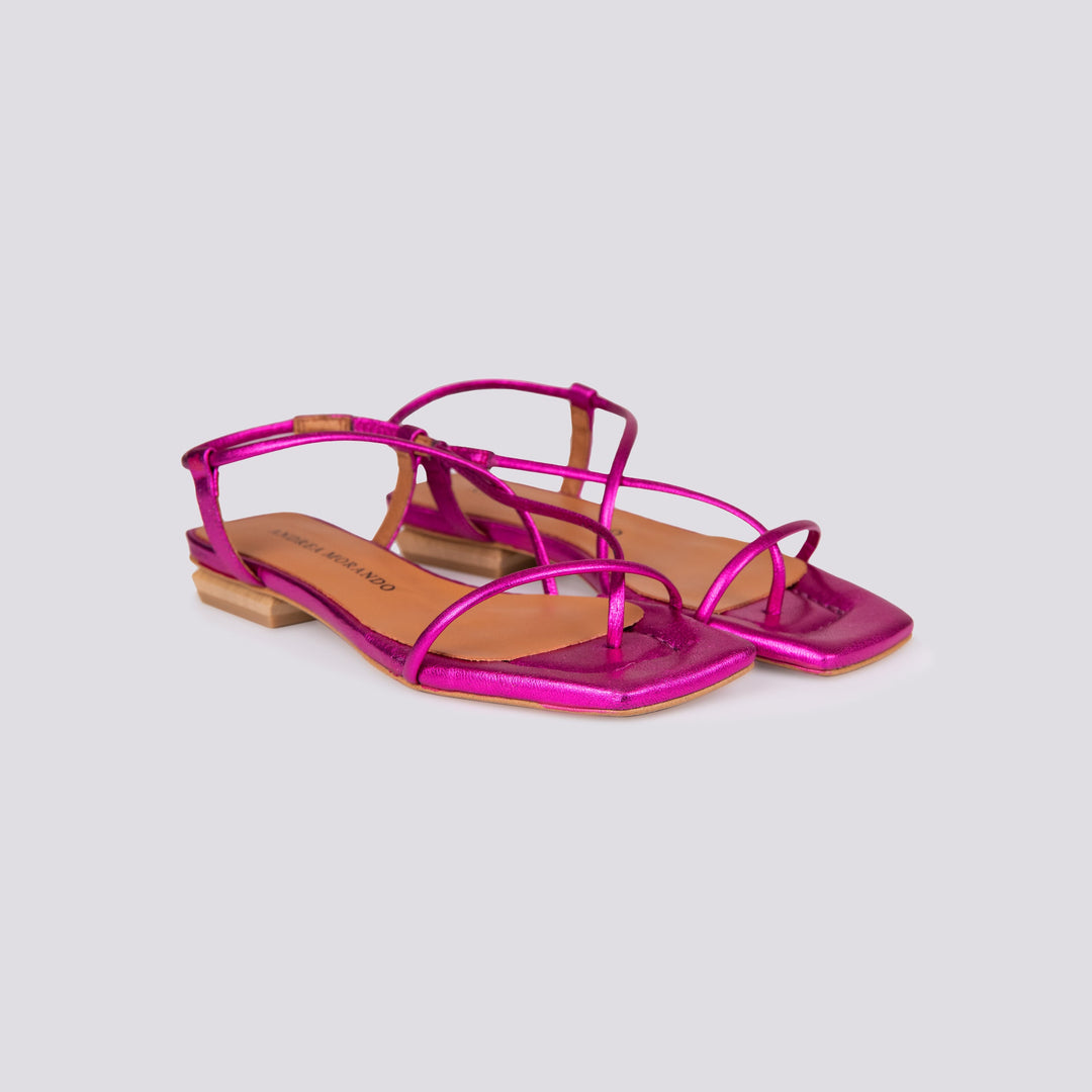 SANDALO INFRADITO SATINATO 22060 FUCSIA ANDREA MORANDO 