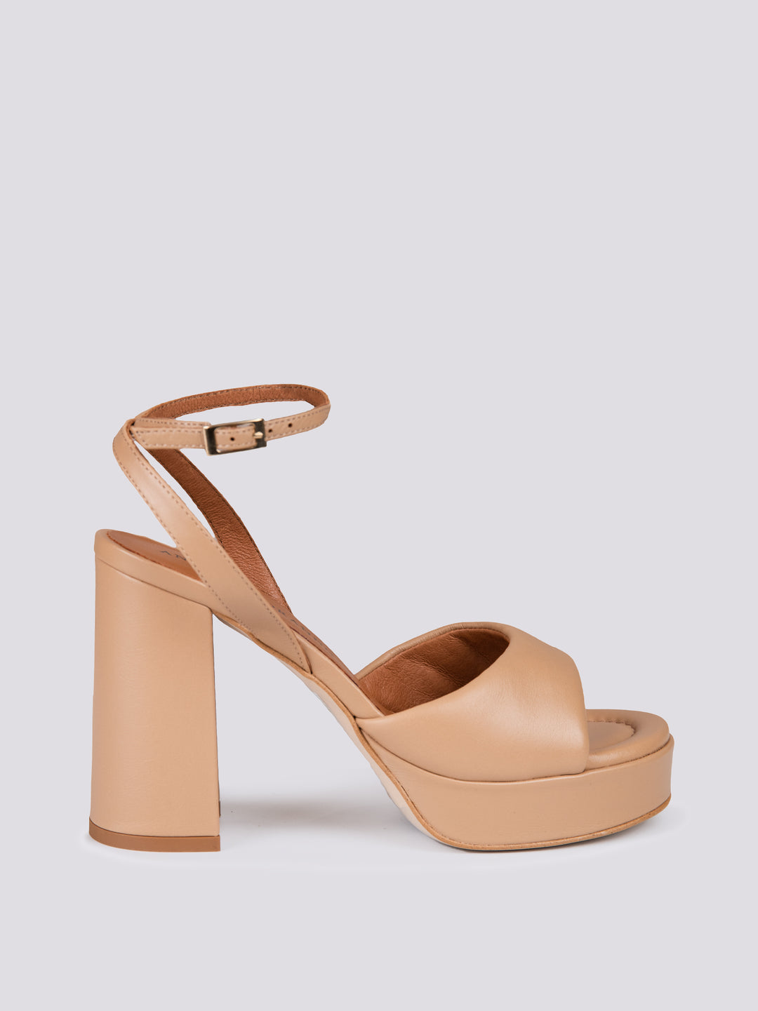 Sandalo platform in pelle beige con tacco spesso 23084 926A DREAM NIRVANA ANDREA MORANDO 