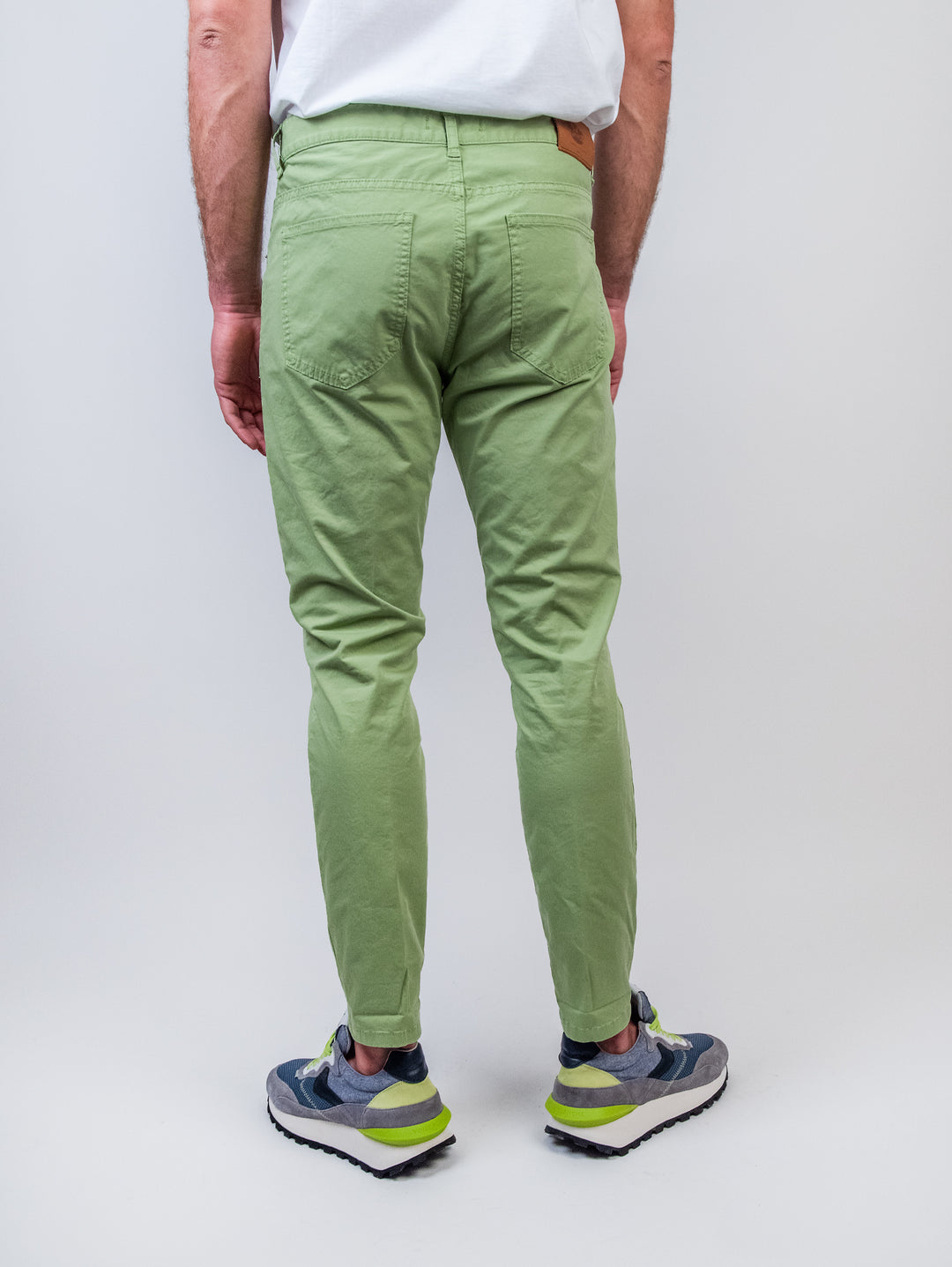 Pantalone cinque tasche in cotone verde pistacchio